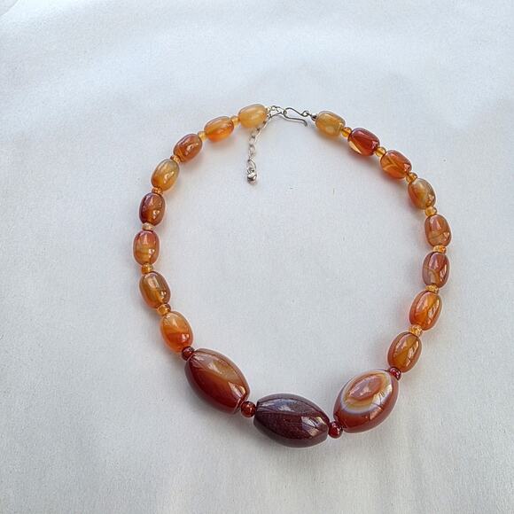 Jay King Sterling Silver Red Volcanic Stone 18 Jay King Mine Finds Carnelian Red Orange Agate Sterling Silver 925 New 18\
